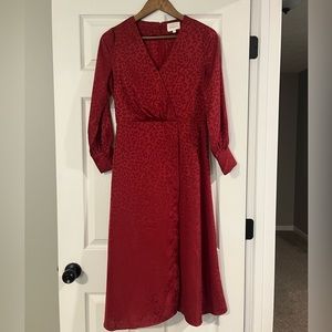 Womens red midi dress